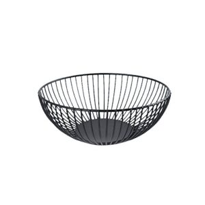 fanduo metal wire fruit basket -kitchen countertop small bowl for bread, fruit,snacks, households items storage, black