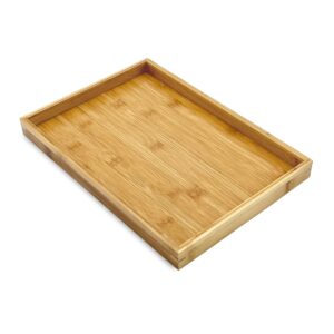 Bam & Boo - Natural Bamboo Serving Tray Modern Rectangular - for Food, Drinks, Decor, Vanity in Home, Kitchen, Bathroom, Coffee Table, Bed(Medium, 13” x 9" x 1.2")