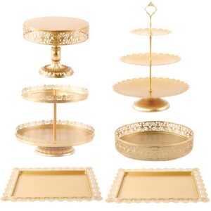 set of 6 gold cake stand metal cupcake holder gold fruits dessert display plate for wedding birthday anniversary party home decor serving platter