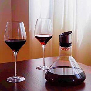 Smaier Wine Decanter Built-in Aerator Pourer（750ml）, Wine Carafe Red Wine Decanter,100% Lead-free Crystal Glass, Wine Hand-held Aerator, Wine Gift, Wine Accessories