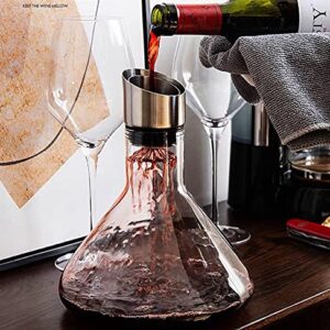 Smaier Wine Decanter Built-in Aerator Pourer（750ml）, Wine Carafe Red Wine Decanter,100% Lead-free Crystal Glass, Wine Hand-held Aerator, Wine Gift, Wine Accessories