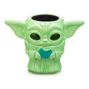 geeki tikis star wars: the mandalorian grogu with cookie ceramic mug | 16 ounces