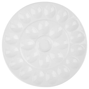 foraineam 12.6 inches porcelain deviled egg tray/platter, white egg dish with 25 compartments