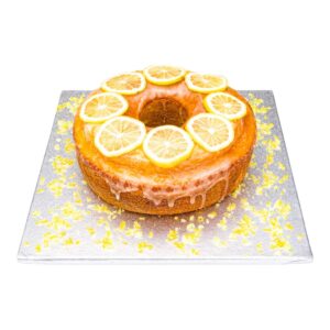 restaurantware pastry tek 12 inch cake board 1 durable cake drum - square covered edges metallic silver paper cake base disposable for birthdays weddings or parties