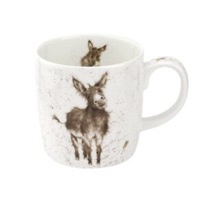 royal worcester wrendale designs gentle jack mug | 14 ounce large coffee mug with donkey design | made from fine bone china | microwave and dishwasher safe