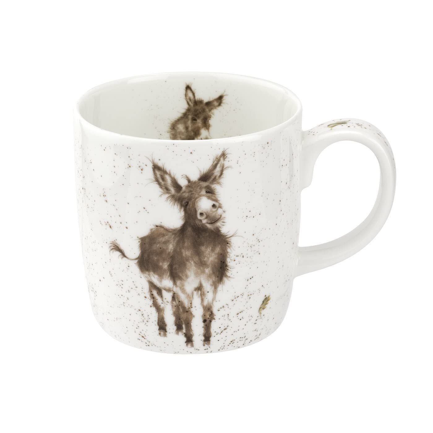 Royal Worcester Wrendale Designs Gentle Jack Mug | 14 Ounce Large Coffee Mug with Donkey Design | Made from Fine Bone China | Microwave and Dishwasher Safe