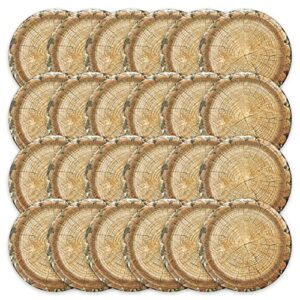 havercamp cut timber 10" party plates (24 plates)! 24 lg. round dinner paper plates from the cut timber party collection.