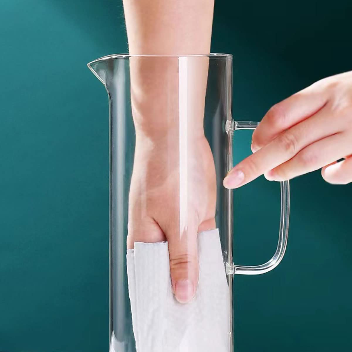 Auxmeware - Heat Resistant Glass Pitcher With Lid And Spout, Glass Iced Tea Pitchers Beverage Pitchers For Fridge, Glass Water Pitcher And Carafe 1000ml/34oz