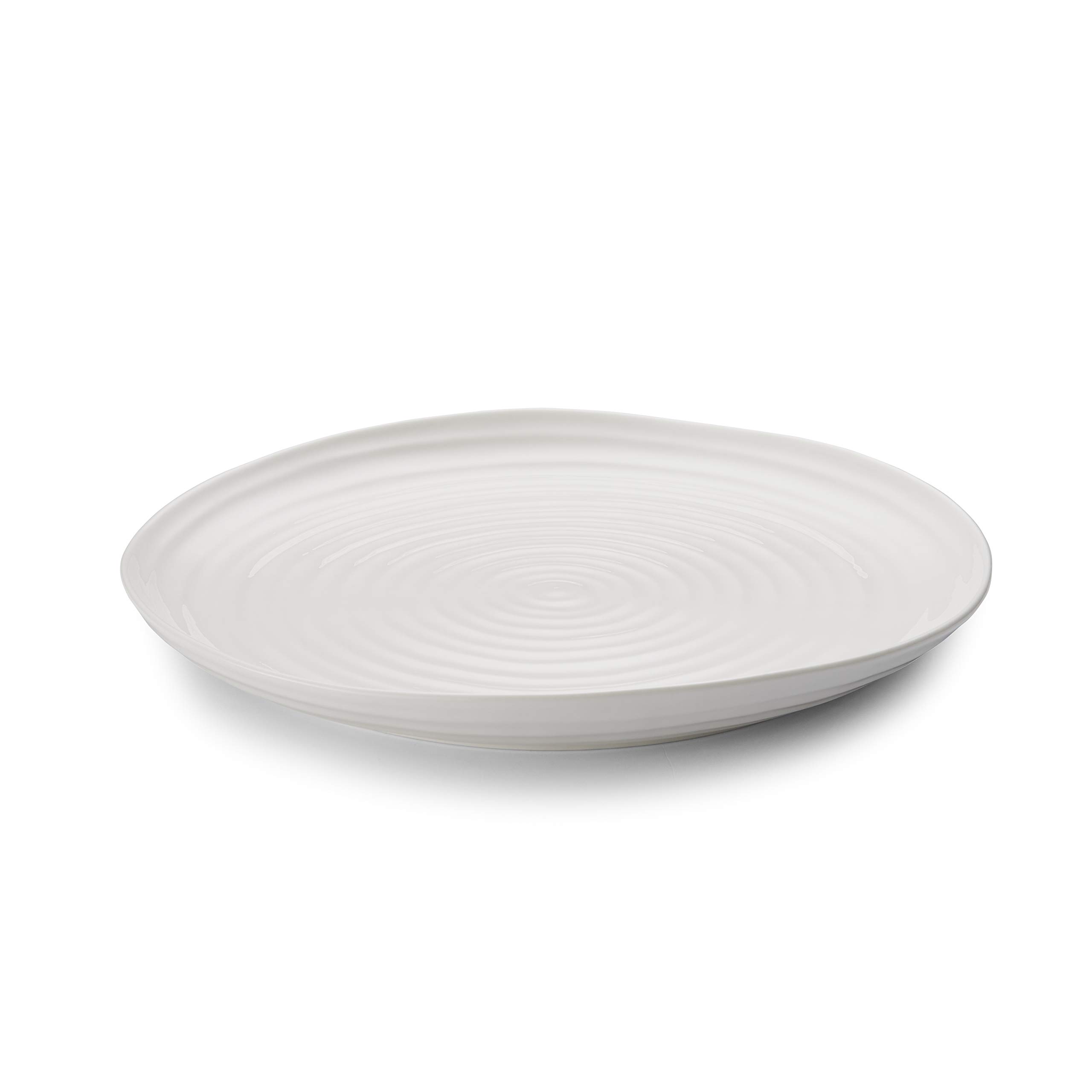 Portmeirion Sophie Conran White Round Platter | 12 Inch Porcelain Serving Tray for Appetizers, Snacks, and Sandwiches | Made from Fine Porcelain | Dishwasher and Microwave Safe