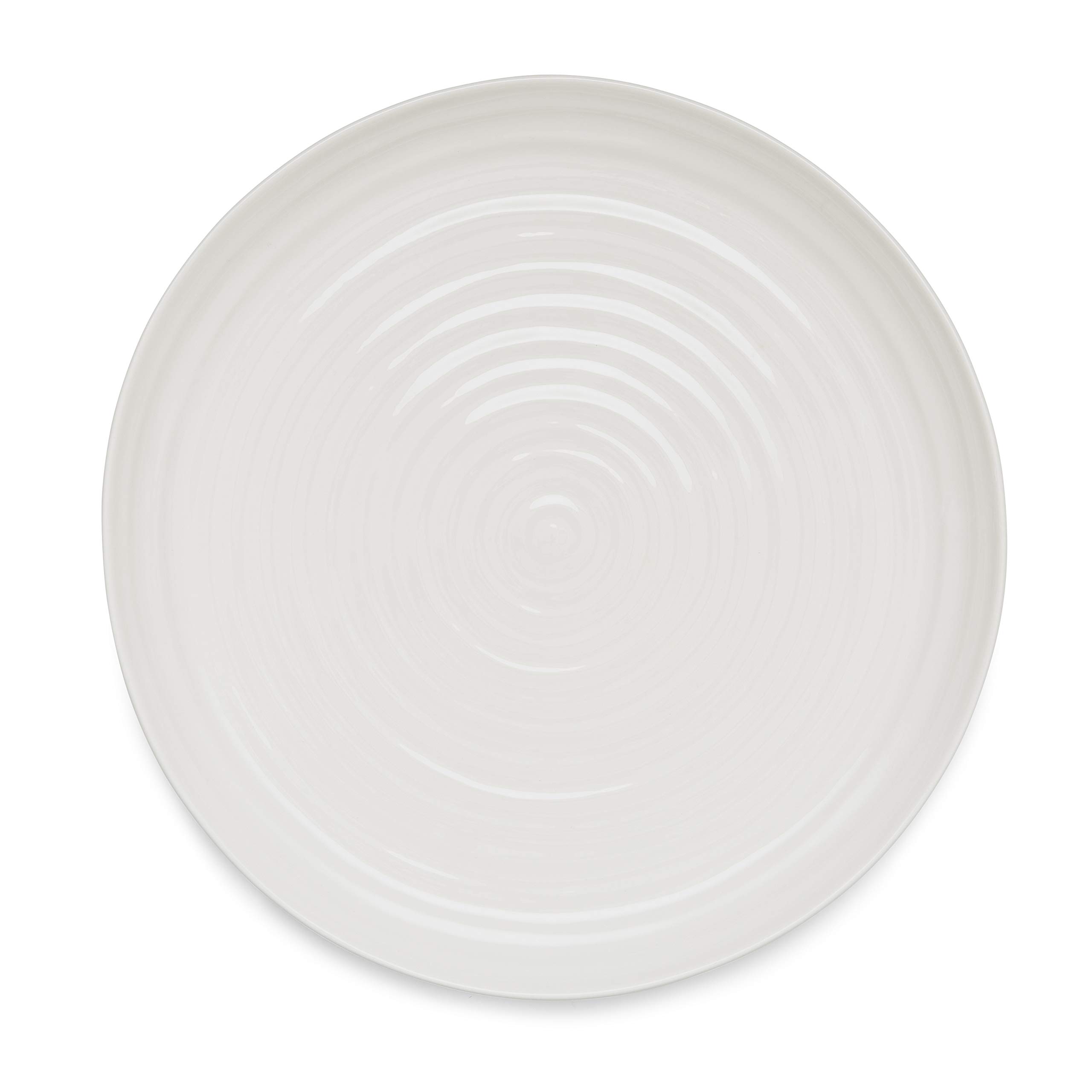 Portmeirion Sophie Conran White Round Platter | 12 Inch Porcelain Serving Tray for Appetizers, Snacks, and Sandwiches | Made from Fine Porcelain | Dishwasher and Microwave Safe