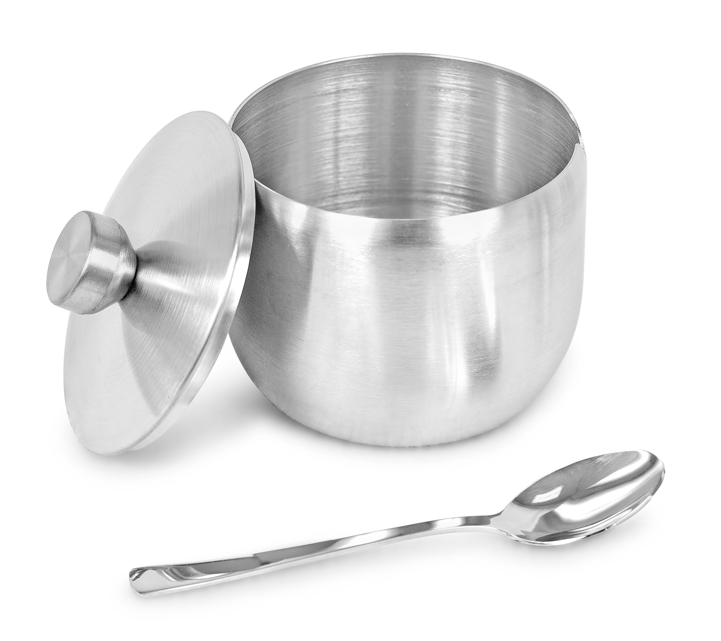 Internet's Best Condiment Serving Bowls with Stand - Set of 3 - Catering Hosting Serving Dish Set with Lids and Spoons - Stainless Steel