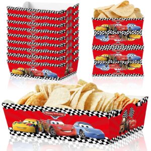 40 pack cars birthday party supplies, cars food tray race car party favors paper food serving tray paper trays