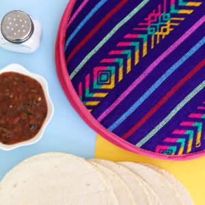 Authentic Mexican Cloth Tortilla Holder Warmer Pouch. Insulated Tortillera Mexicana Microwave Oven Safe for Corn, Flour Taco, Burrito, Quesadilla,Bread, Roti. Tortillero Termico de Tela Stripes