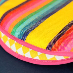 Authentic Mexican Cloth Tortilla Holder Warmer Pouch. Insulated Tortillera Mexicana Microwave Oven Safe for Corn, Flour Taco, Burrito, Quesadilla,Bread, Roti. Tortillero Termico de Tela Stripes