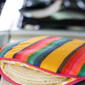 Authentic Mexican Cloth Tortilla Holder Warmer Pouch. Insulated Tortillera Mexicana Microwave Oven Safe for Corn, Flour Taco, Burrito, Quesadilla,Bread, Roti. Tortillero Termico de Tela Stripes