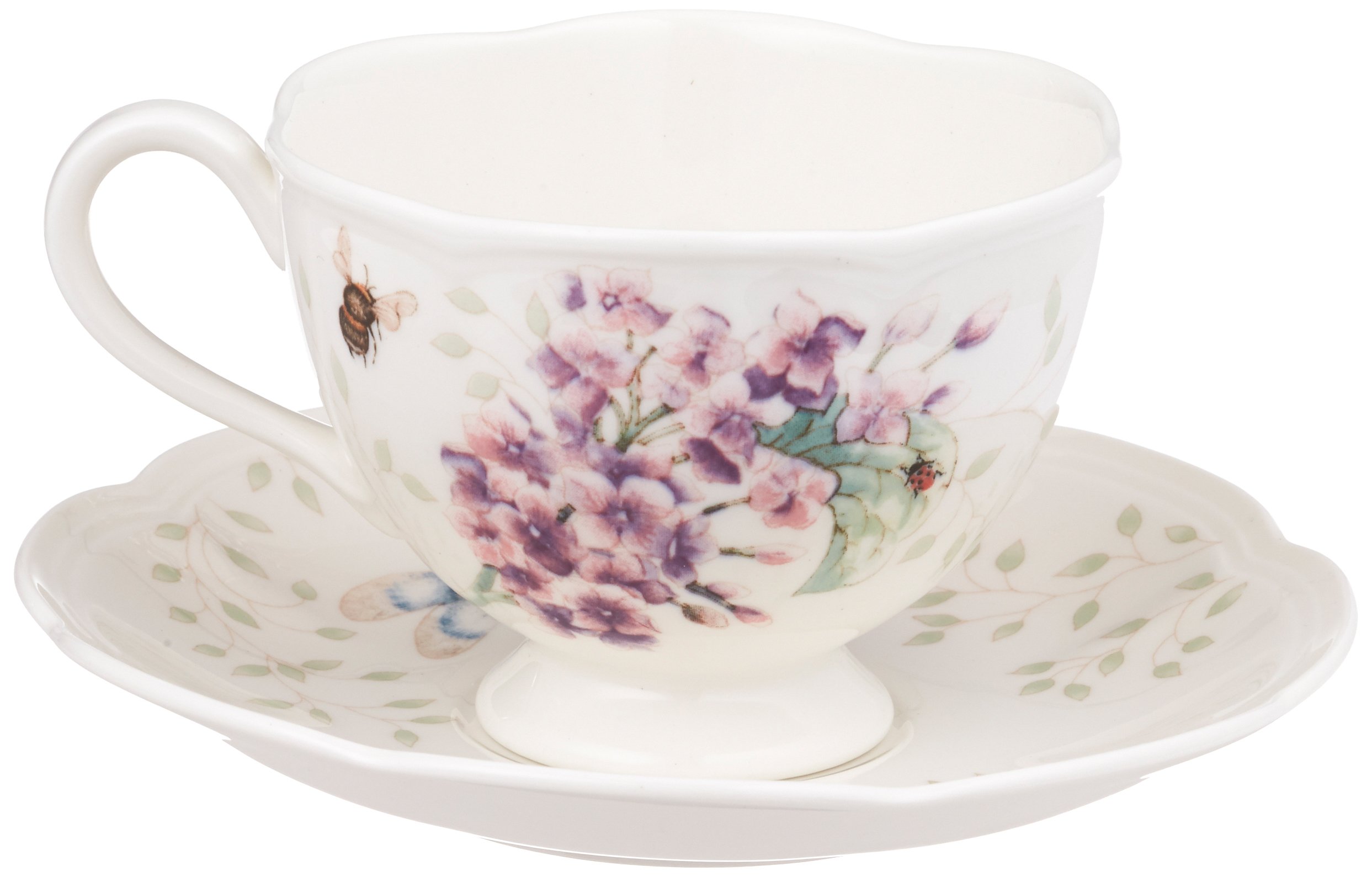 Lenox Butterfly Meadow Orange Sulphur 8-Ounce Porcelain Cup and Saucer Set -