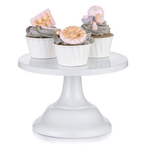 nuptio white cupcake stand wedding: cake holder dessert pedestal stands metal display trays for desserts round serving plate for birthday party christmas anniversary baby shower 7.87 inch / 20cm