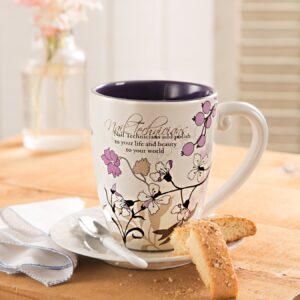 Pavilion Gift Company Mark My Words Gigi Floral Butterfly Grandma Coffee Tea Mug, Large, Teal