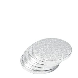 DecoPac Round Cake Drum, Pack of 5, 6", Silver