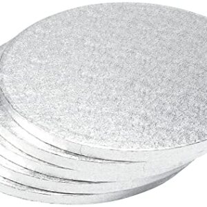 DecoPac Round Cake Drum, Pack of 5, 6", Silver