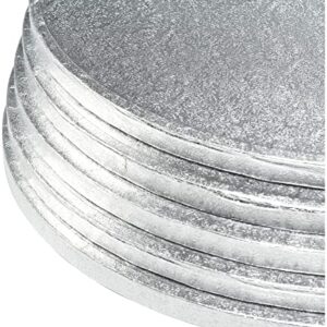 DecoPac Round Cake Drum, Pack of 5, 6", Silver