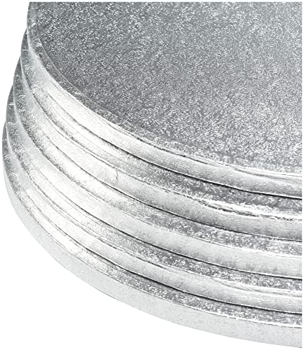 DecoPac Round Cake Drum, Pack of 5, 6", Silver