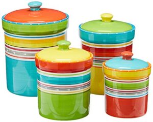 certified international 4 piece mariachi canister set, multicolor