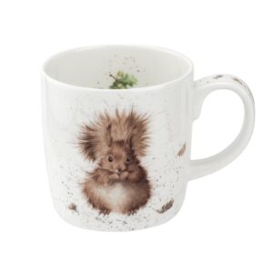 royal worcester wrendale designs treetop redhead mug | 14 ounce large coffee mug with squirrel design | made from fine bone china | microwave and dishwasher safe