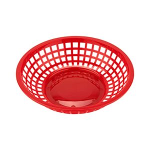 g.e.t. rb-820-r round serving / bread basket, 8", red (set of 12)