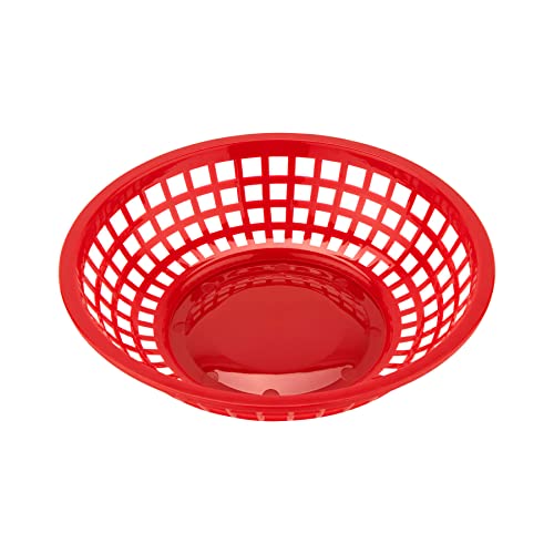 G.E.T. RB-820-R Round Serving / Bread Basket, 8", Red (Set of 12)