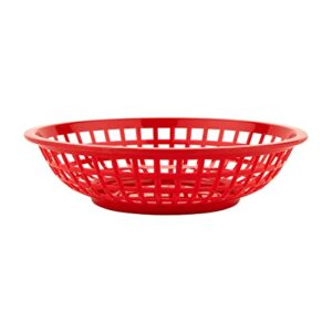 G.E.T. RB-820-R Round Serving / Bread Basket, 8", Red (Set of 12)