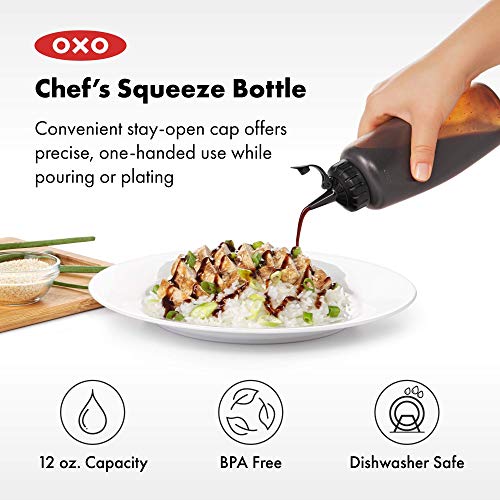 OXO Chef's Condiment Squeeze Bottles (Pack of 3) - Medium 12 oz