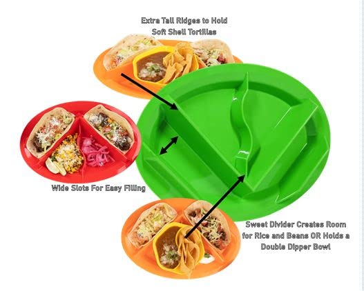 Jarratt Industries Big Taco Plate, Made in the USA, Designed