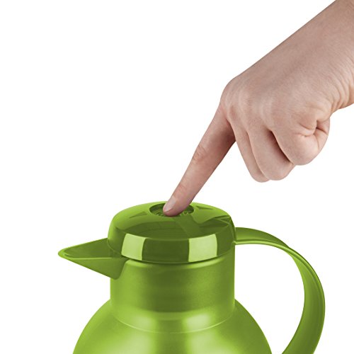 Emsa Samba, Quick Press, Vacuum Insulated Thermal Carafe, 34 oz, Translucent Light Green