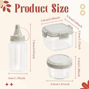 ZIIVARD 4 Pieces Mini Squeeze Bottles 2 OZ Bento Box Plastic Condiment Bottle Tomato Ketchup Honey Salad Dressing Container (style 3)