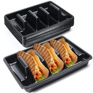 disposable taco plate/holder with 3 compartments for taco bar and home keeps tacos upright