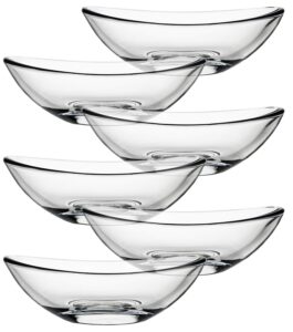 yesland 6 pack glass dip bowls, clear mini bowl set/dessert bowls set, perfect for ketchup, sauce, butter & olive oil