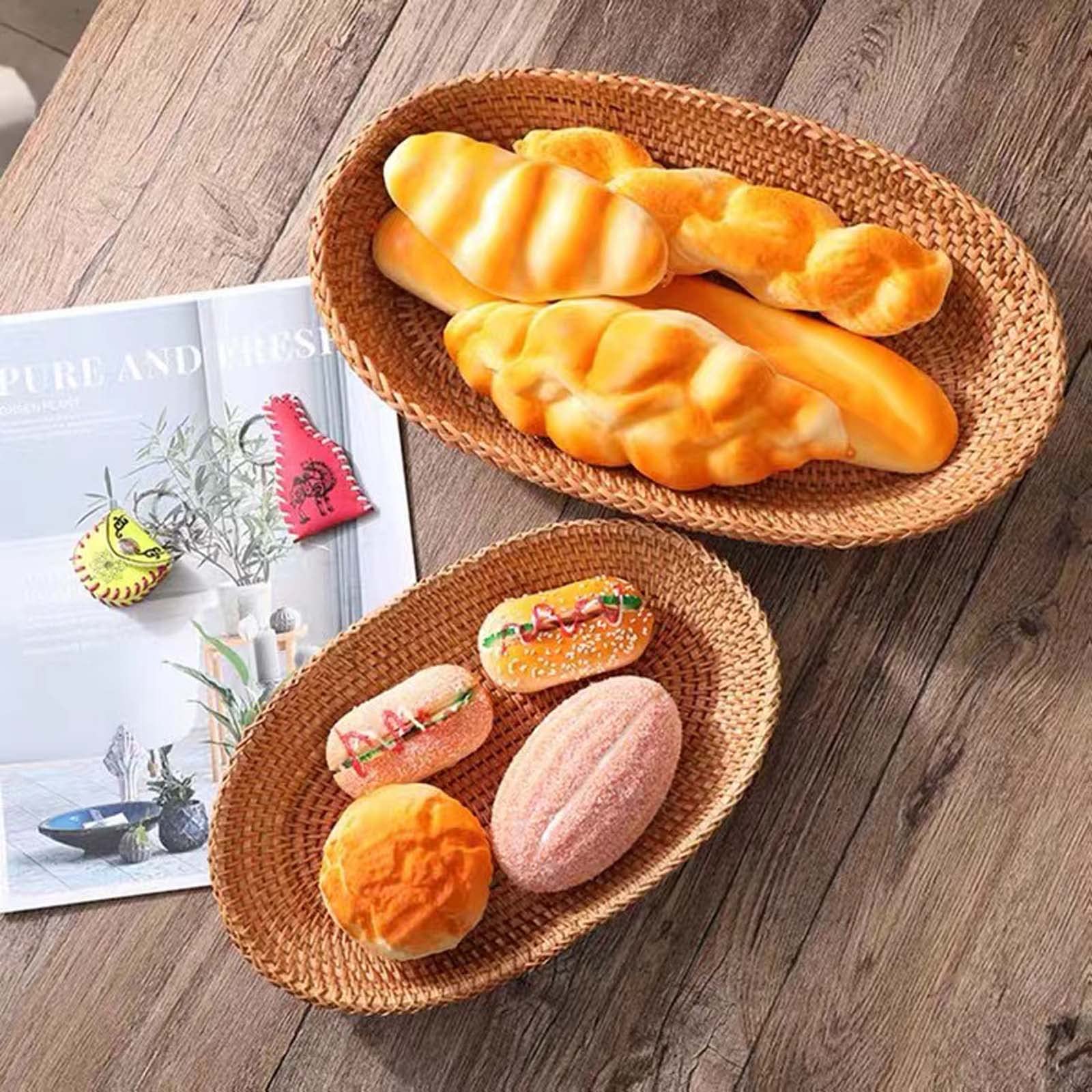 Round Rattan Bread Basket for Serving,Small Wicker Bread Basket Fruit Basket,Small Woven Bread Basket Fruit Basket,Round Rattan Basket for Bread,100% Natural Rattan,100% Handmade,1 PC