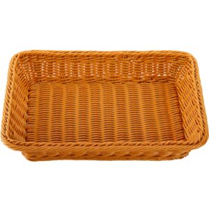 DEAYOU Bread Basket with Lid, Tabletop Food Serving Basket, Fruit Basket for Vegetable, Restaurant, Display, Kitchen, Party, Rectangle