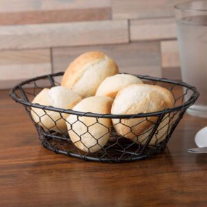 Yesland 2 Pack Rope Metal Oval Bread Basket, 9 1/2 x 6 1/2 x 2 Inches, Bread Proofing Basket for Professional & Home Bakers