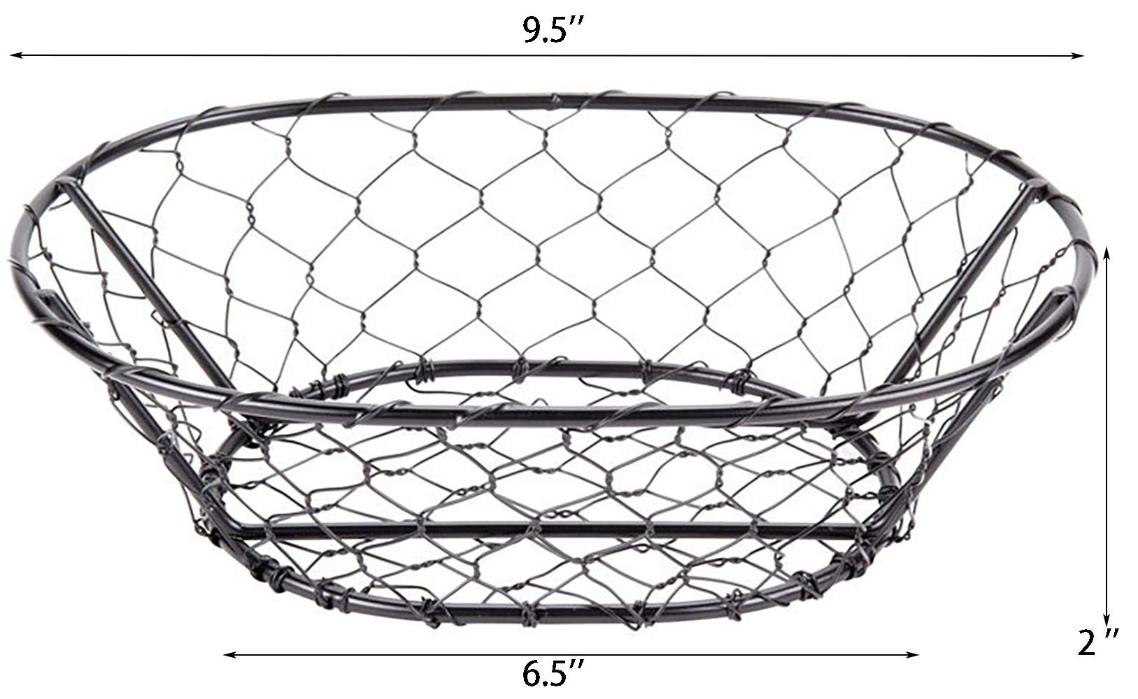 Yesland 2 Pack Rope Metal Oval Bread Basket, 9 1/2 x 6 1/2 x 2 Inches, Bread Proofing Basket for Professional & Home Bakers