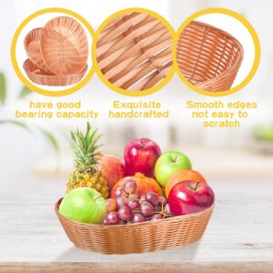 Mumufy 24 Pcs Plastic Oval Baskets Bulk 12.6 Inch Large Food Storage Basket Fruit Vegetables Woven Basket Empty Toy Gift Baskets Bread Basket for DIY Easter Basket Serving Display Home Restaurant