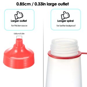 Ondiomn Condiment Squeeze Bottle Wide Mouth, 2 Pack 400ml Clear Squeeze Bottles for Condiments, Paint, Ketchup, Mustard, Oil, Sauces, Resin, Baking, Cake Decorating, Cleaning, BPA Free-Food Grade