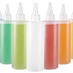 Yesland 16 Pack Plastic Squeeze Squirt Bottles with Leak-Proof Cap - 8 oz Condiment Bottles and Pancake Squeeze Bottle - Oil Squeeze Bottle for Ketchup, Liquids, Paint, Workshop and Pancake Art