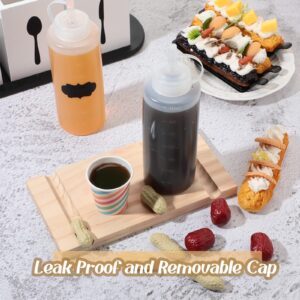 30 Pieces Condiment Squeeze Bottles Multipurpose Squirt Bottles Plastic Sauce Bottles Empty Condiment Containers with Cap Oil Dressing Ketchup Dispenser with 40 Chalkboard Labels, Chalk Marker (12 oz)