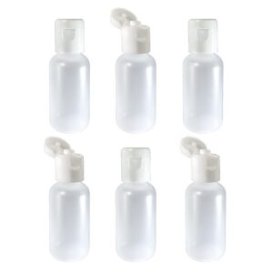 510 central mini squeeze bottles (1/2oz, 6 pack) boston round with snap top caps - ldpe plastic - made in usa