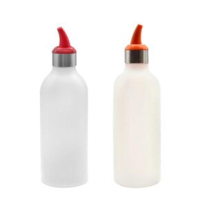 UPKOCH 2pcs Silicone Squeeze Bottles Condiment Squirt Bottles with Caps for Oil Sauce Dressing Reusable Containers Glue Crafts (Mixed Colors)