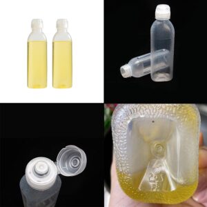 CHENSHUO Plastic Squeeze Bottle, Clear Condiment Squeeze Bottle, With Silicone Valve Non Return Cap,Suitable for Oil, Honey, BBQ Sauce and Condiments,18 OZ Anti Slip Squeeze Bottle,2 Pieces