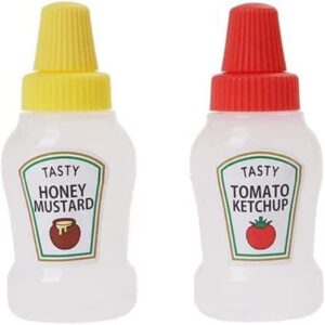 mini ketchup bottles, 25ml refillable condiment squeeze bottle salad dressing tomato ketchup mayo syrup squeeze containers for kids adults bento box for office worker bento box diner condiment mayo