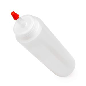 Bastex 8-ounce Plastic Squeeze Bottles Pack of 8. Clear Bottles with Yorker Red Caps. Perfect for Arts and Crafts Food Glue Paint or any DIY Liquids. Multiple Purpose Refillable, Reusable Containers.